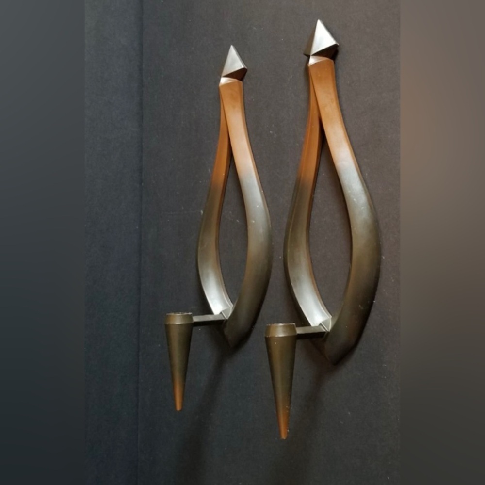 Vintage Wall Sconce candle holders Tear Drop shape Syroco Dart USA MCM